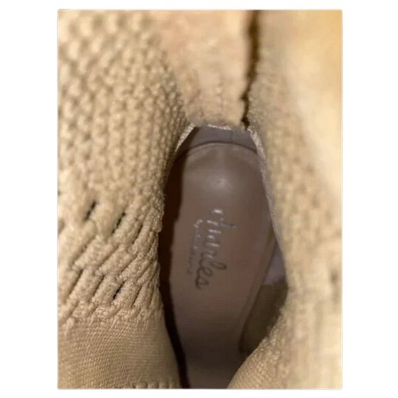 Charles David Stretch Beige Peep Toe Ankle Boots - Size 8.5 - Picture 6 of 8